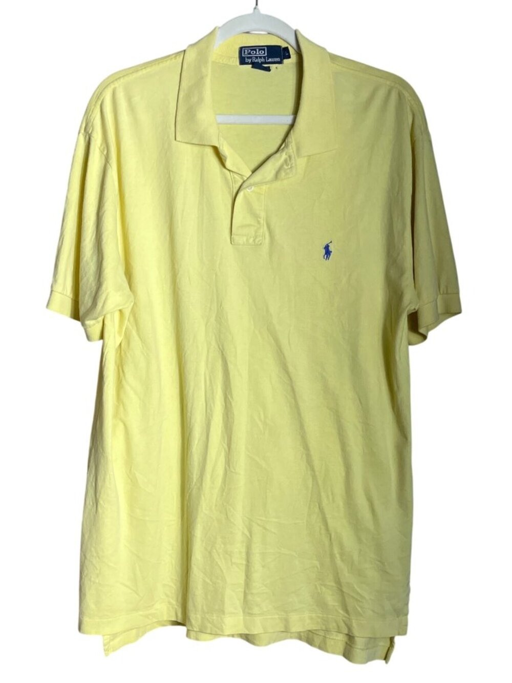 Polo Ralph Lauren Shirt Yellow Cotton Lightweight Preppy Summer Casual Men L